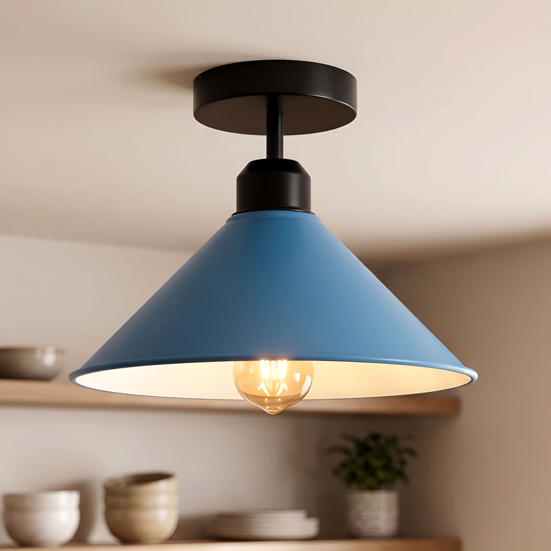 Bustos Semi Flush Mount, Blue