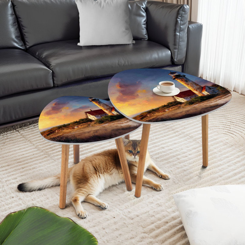 Ensemble de 2 tables basses gigognes Triangle