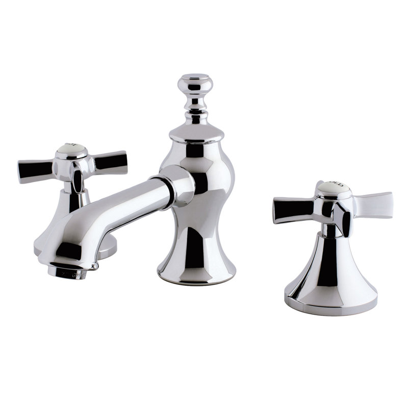 Robinet pour salle de bain à poignée double avec bonde escamotable Millennium, Chrome poli