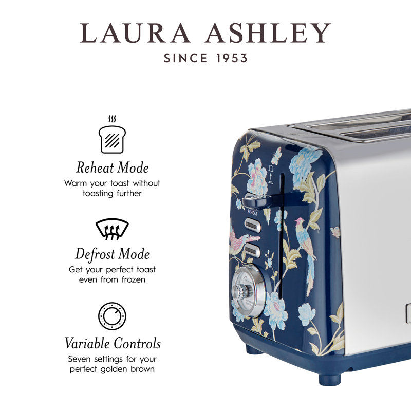 Elveden Navy Stainless Steel 2-Slice Toaster with Wide Slot