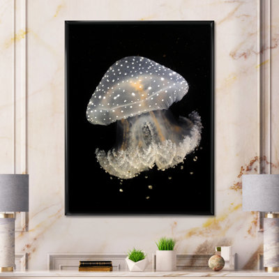 " Jelly Fish On Black " Painting Print