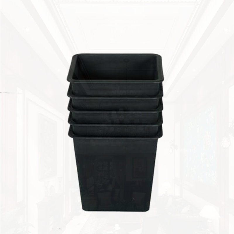 6.3" Square Nursery Plant Pot 5-Pack, 5.5" H x 6.3" W x 6.3" D