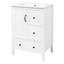 Meuble-lavabo blanc de 24 pouces avec lavabo en céramique lisse, armoire à fermeture en douceur et tiroirs, dossier ouvert pour une connexion simple à la plomberie-994733069