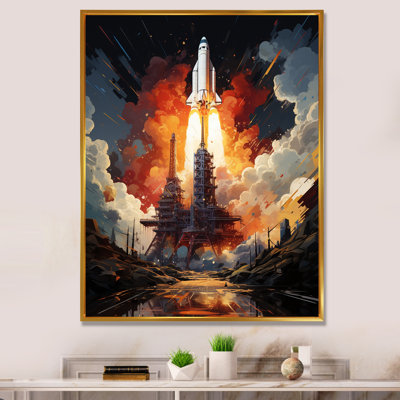 Rocketship Cosmic Ascent I - impressions d'art mural Rocketship