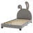 Upholstered Platform Bed With Rabbit Ornament-568589943