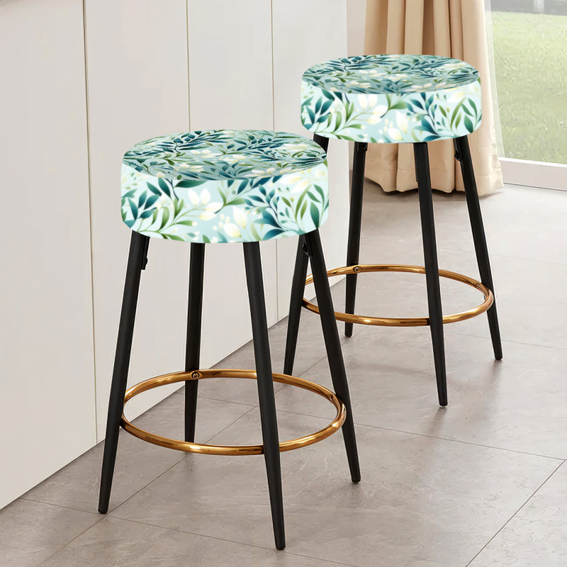 Ensemble de 2 tabourets de bar style tropical