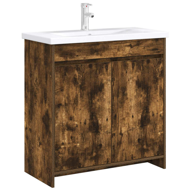 78.5cm Bathroom Vanity Base Only, Smoked Oak