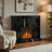LED Fireplace With Timer, Adjustable Brightness, Black Mirrored Glass 47 Inch