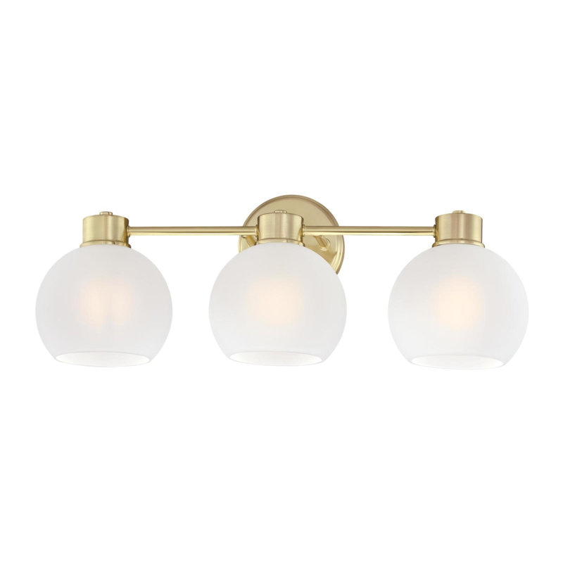 3 - Light Dimmable Vanity Light, Gold