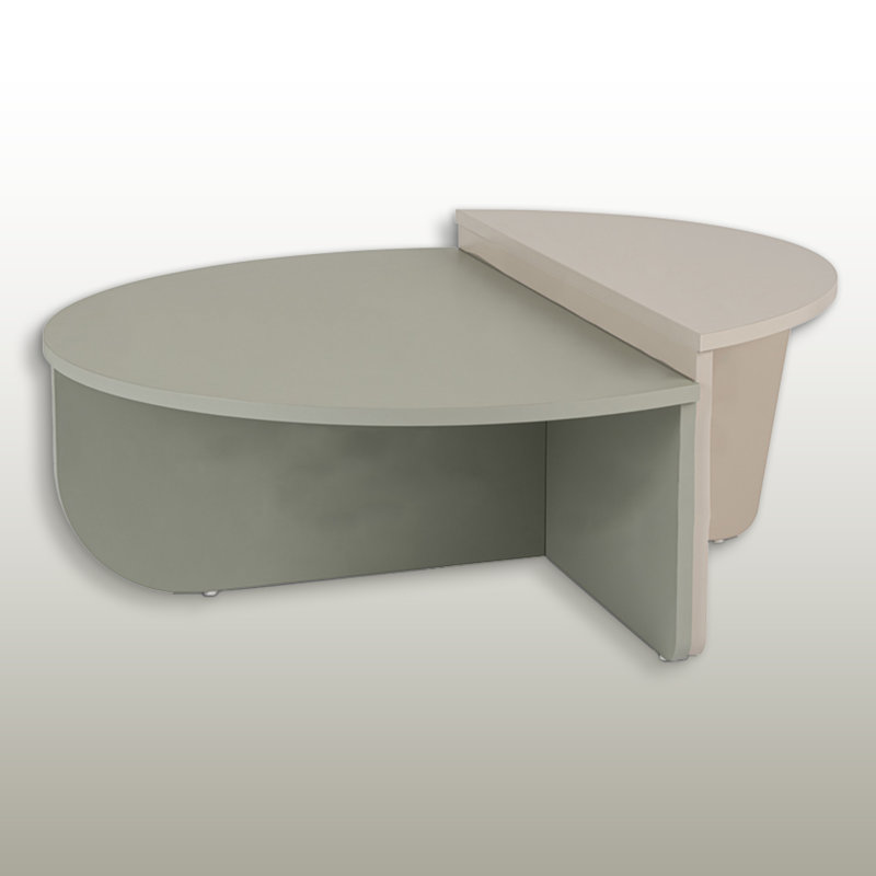 Ensemble de tables basses gigognes 2 pièces, Vert cendré / grès, Vert cendré / grès