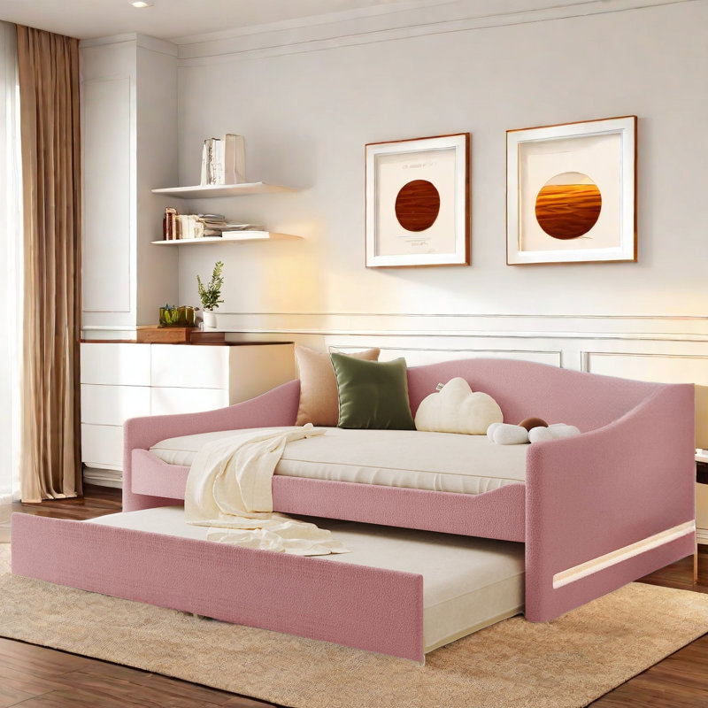 Lit de jour avec lumière et couchette, Rose