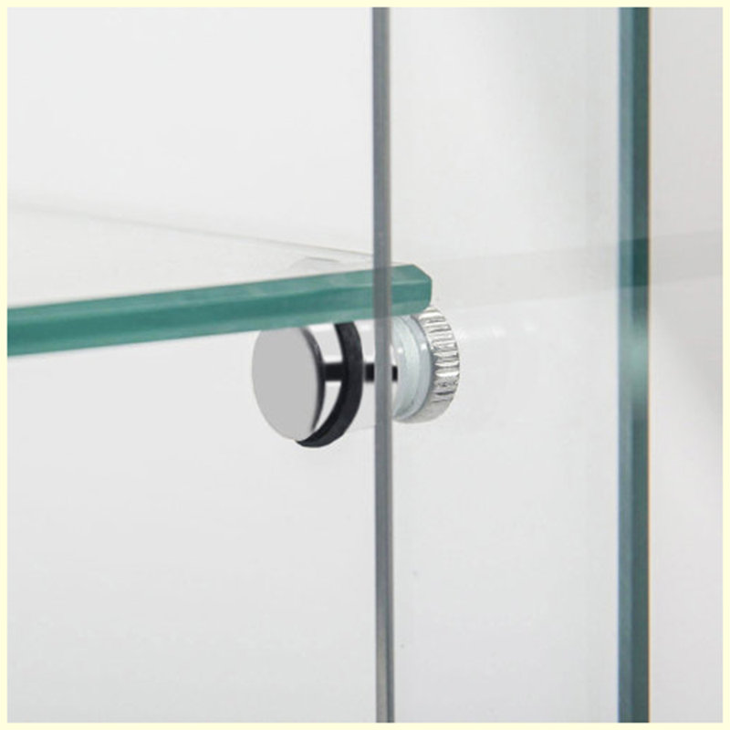 Vitrine moderne en verre trempé avec bande lumineuse à DEL Bluetooth, Noir