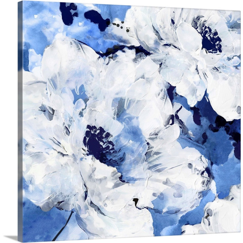 « Little Blue I » par Eva watts, reproduction d’art sur toile, H 24 po x l 24 po x P 1,25 po, Toile tendue