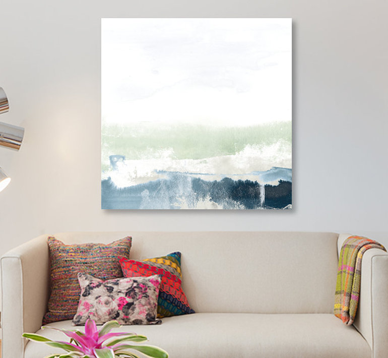 «Seafoam Horizon I», reproduction sur toile, H 12 po x l 12 po x P 0,75 po, Toile tendue, Pas de tapis