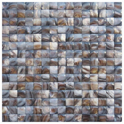 Savona 0.8" x 0.8" Seashell Grid Mosaic Wall Tile