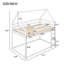 Lit superposé simple bas avec échelle, lit pour enfant en forme de maison, blanc, simple sur simple, sûr et robuste