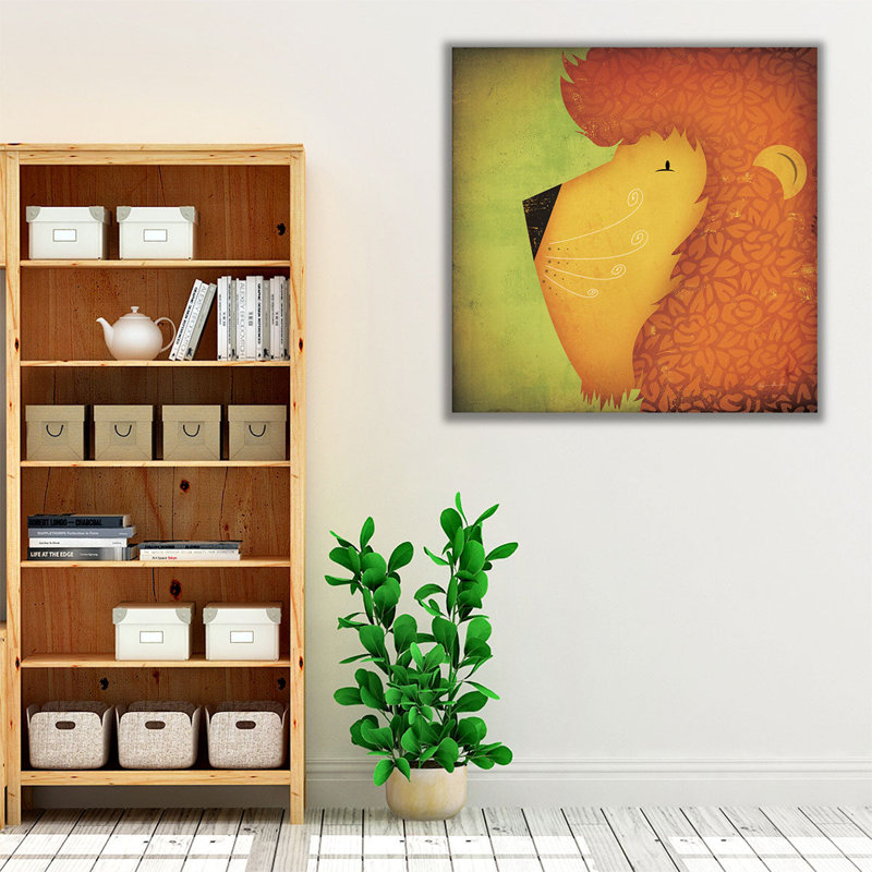 Lion Wow - reproduction d'art sur toile, H 40 po x l 40 po