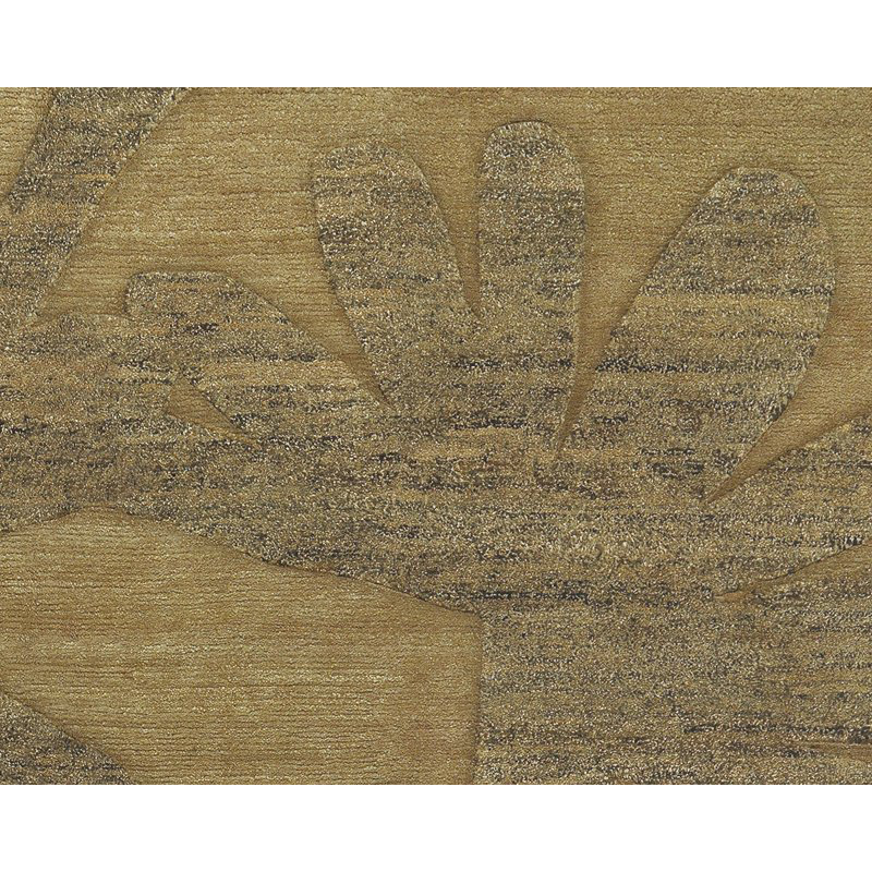 Paradise Floral Area Rug in Gold/Taupe, Rectangle 9' x 12'