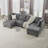 57" Wide Reversible Modular Seating Component Sectional with Ottoman,sectional sofa,sectional couch-625155638