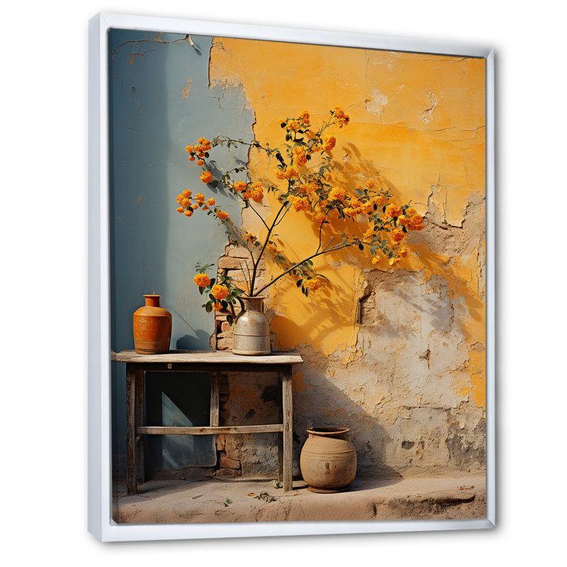 Minimalisme de la simplicité sur toile, H 32 po x l 16 po x P 1 po, Cadre flottant blanc