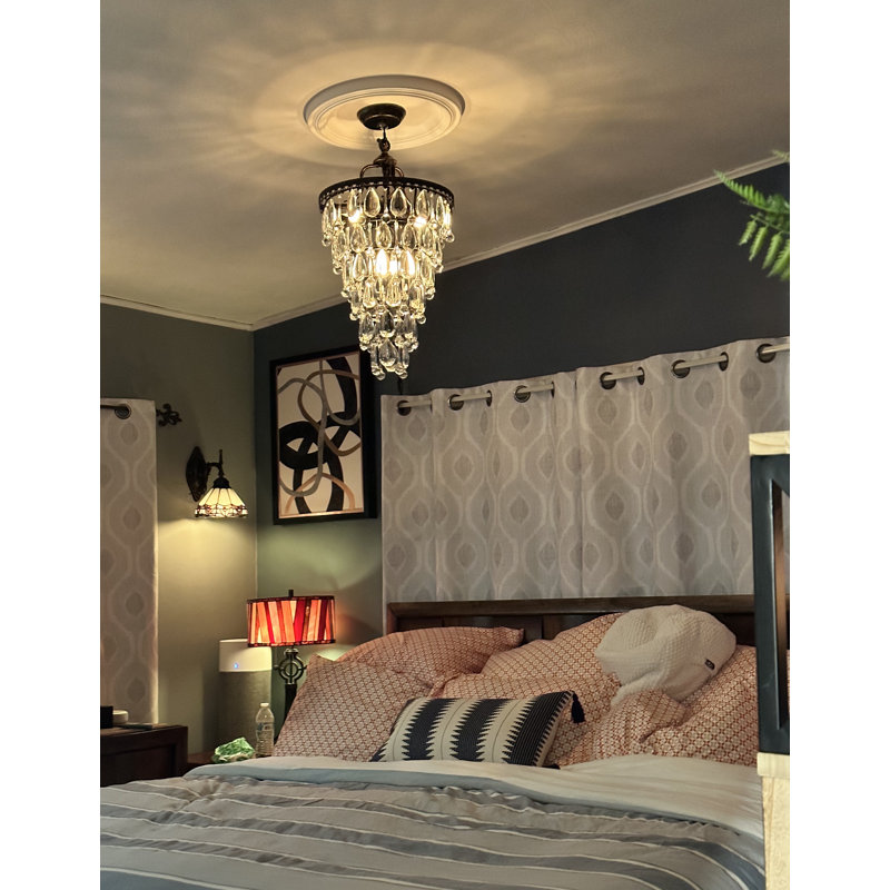 Luminaire suspendu en cristal 4 lumières Tiffany