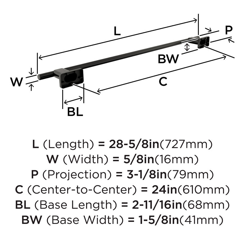 Bronx Matte Black Bronze Wall Mounted Towel Bar