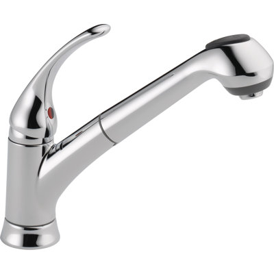 Delta Foundations Pull Out Single Handle Kitchen Faucet With Diamond Seal Technology In Chrome