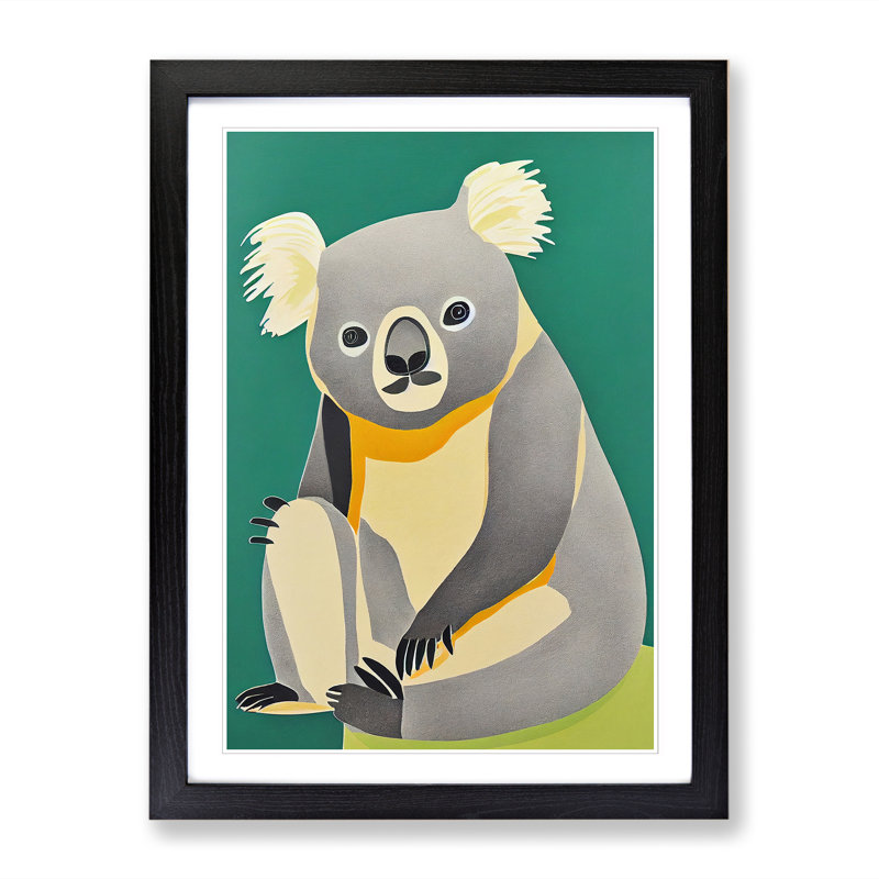 FRM-V0523-61X A Koala Bear - Single Picture Frame Print, 64cm H x 46cm W x 2cm D, Oak Framed