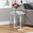 Melle Glass Side Table mirrored C Shape Pedestal Side Table with Storage