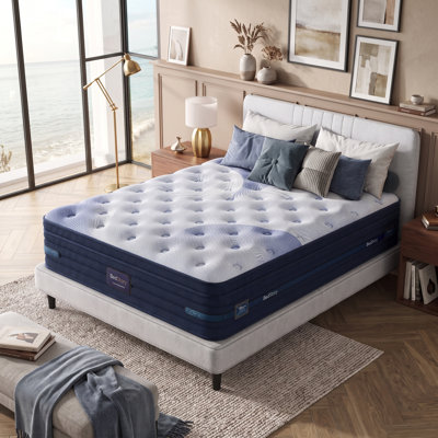 12"/13"/14" Cooling Hybrid Firm Mattress With Gel Memory Foam & Pocketed Coils For Spinal Support And Pressure Relief