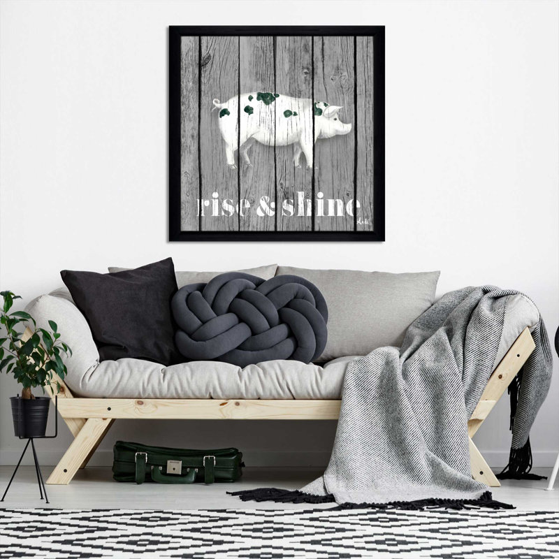 «Wood Farm Gray II», impression, H 31,5 po x l 31,5 po x P 1 po, Cadre noir