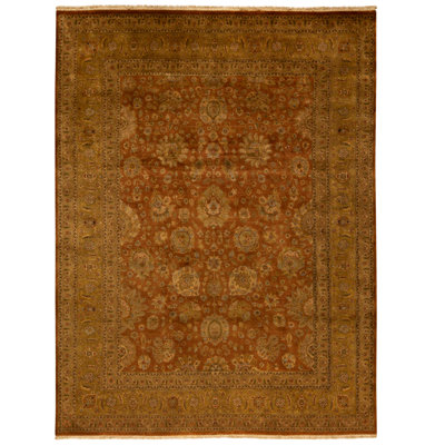 Tapis rouille et brun noué à la main de haute qualité