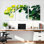 Ensemble de 3 tableaux sur toile à motif de feuilles vertes, idéal pour la décoration du salon et de la chambre.