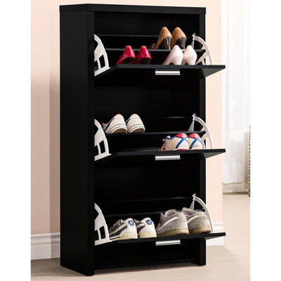 Elegant 3 Shoe Organizer In Black For A Clean Conservatory Holder With Sophisticated Style