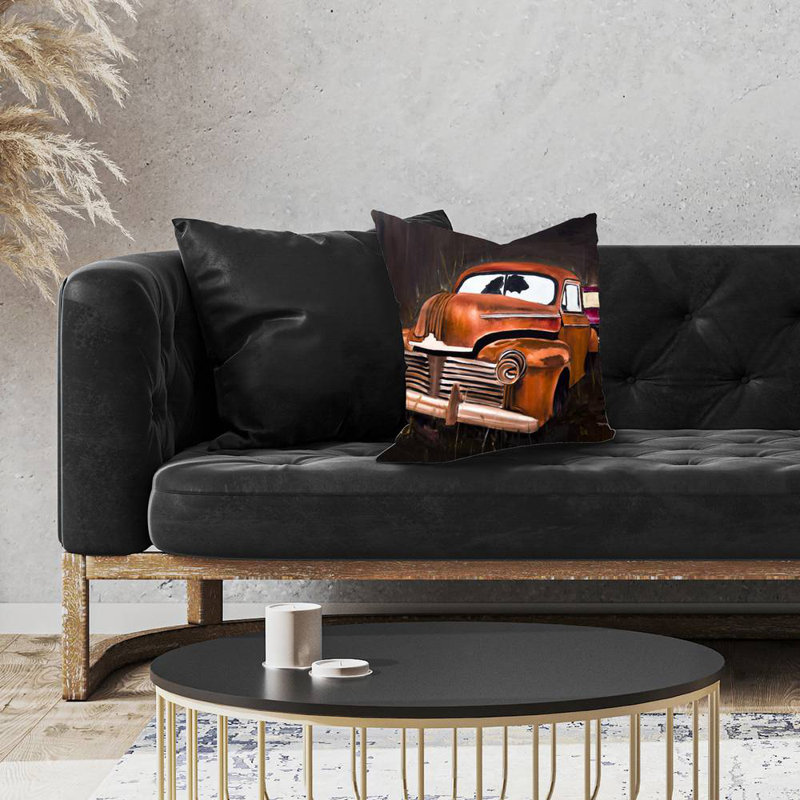 Old car crash - 20"x20" Throw pillow cover - Poly twill - Print on demand, 20"H x 20"W, Pillow Cover Only - No Insert