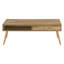 Table basse rectangulaire Mid-Century, rangement Evolution, stratifié noyer, pieds en bois de style salon, rectangulaire, mise à niveau
