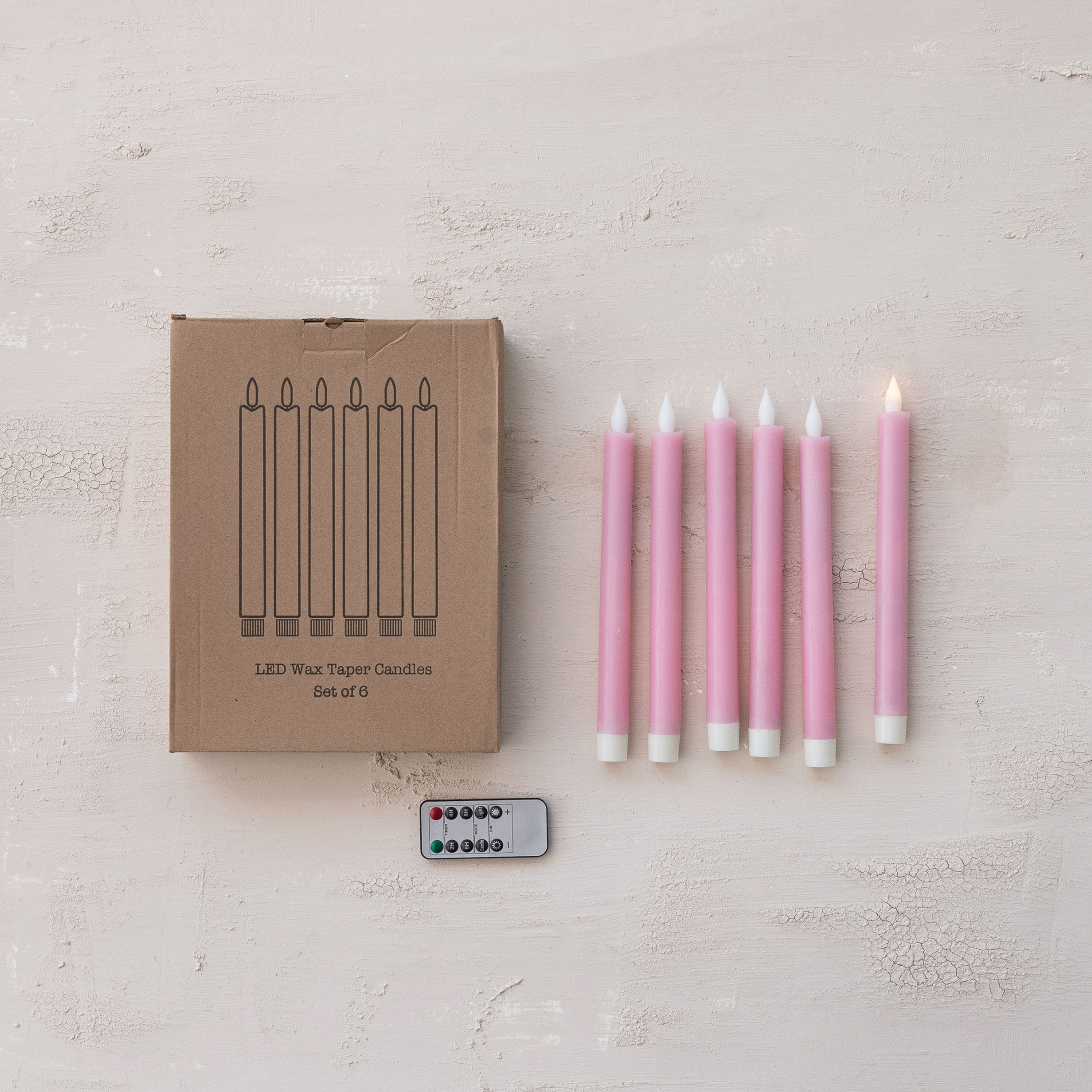 LED Wax Taper Candle with Moving Flame (Set of 4) main image 0