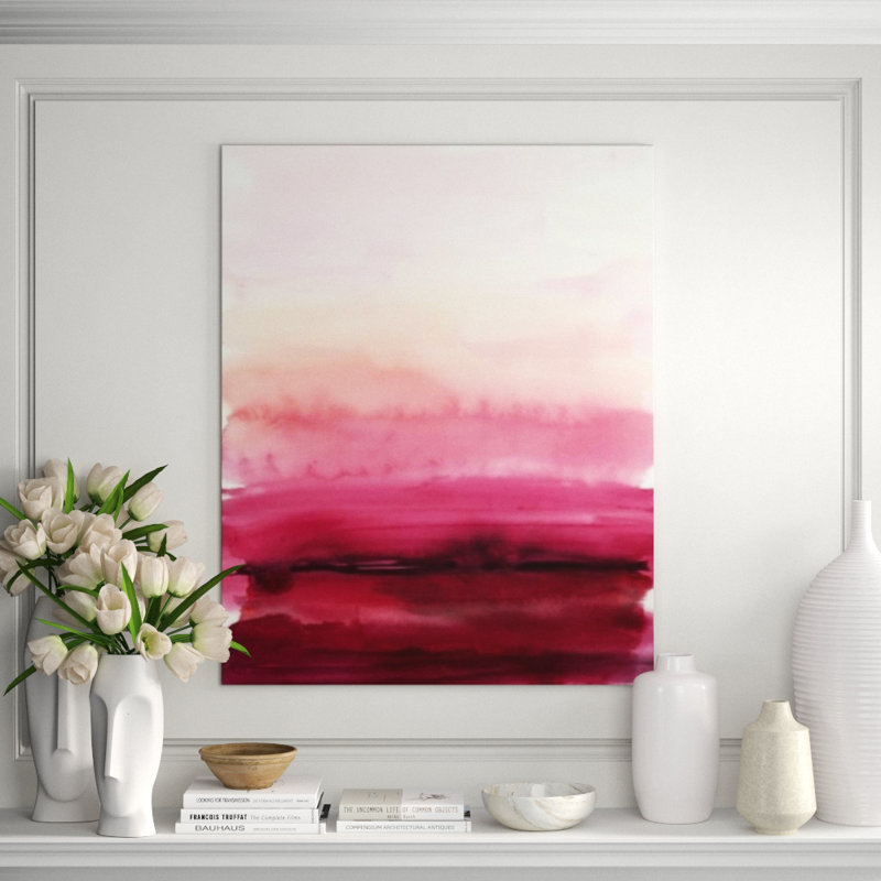 Raspberries View Print by Sofia Fox, Glass Coat, 60" H x 48" W x 1.5" D