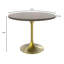  Table de salle à manger ronde 36 po avec plateau en panneau de fibres à densité moyenne et base en acier doré-133236117