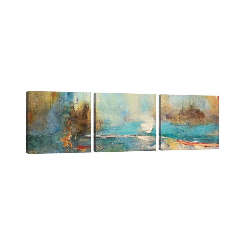 Sabiduria en Azul - Canvas Wall Art Set - Wrapped Canvas (Set of 3)
