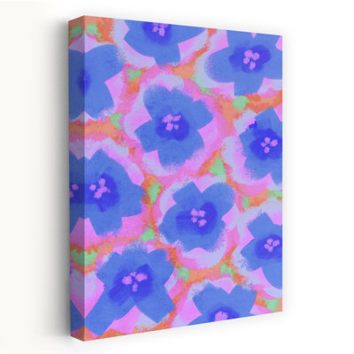 Vibrant Bloom Harmony Abstract Modern Flower Wall Art Print