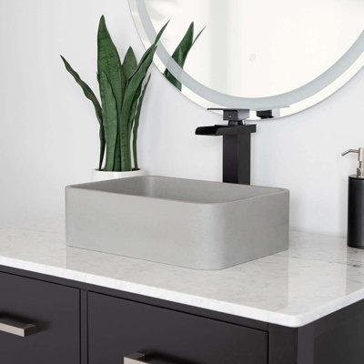 Chevington 11.13'' Concrete Rectangular Bathroom Sink