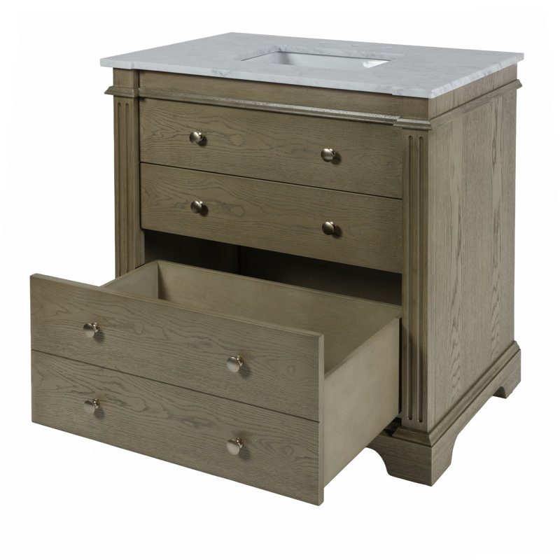 Hanson 36" Single Bathroom Vanity Set, Light Oak Brown