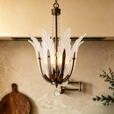 Lustre en cristal 4 lumières AstralRing pour salle à manger et entrée