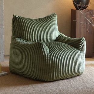 Fauteuil à billes en velours côtelé avec mousse à mémoire de forme pour le salon, la chambre à coucher et le dortoir