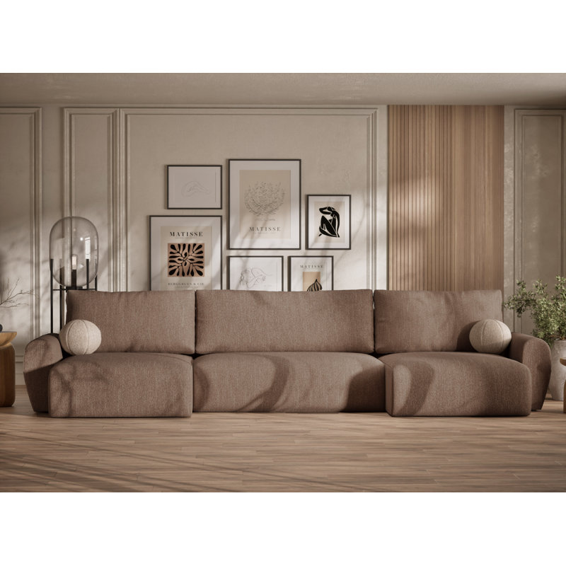 6 Seater Corner Sofa , Brown