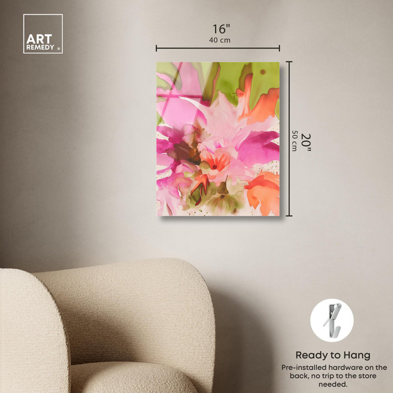 Impression tropicale Vibrant Fluidité Floral II par Art Remedy, H 20 po x l 16 po