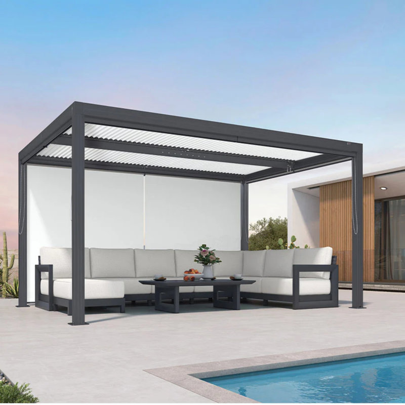 Accessoire pour pergola à persiennes mauve 14 pi, mauve non inclus, 90.2" H x 146.97" W x 4.33" D