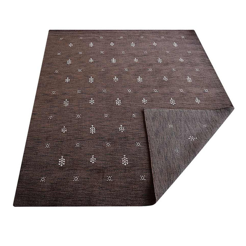 Ownby Hand Knotted Loom Wool Eco-Friendly Area Rugs - Rectangle, Brown White Color, Contemporary Modern Design, High Pile Thick Handmade Anti Skid Area Rugs for Living Room, Bed Room
