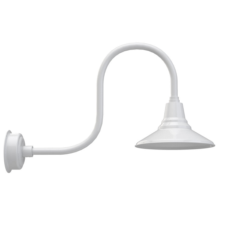 Luminaire de grange d’extérieur à del Albali, H 9 po x l 12 po x P 17 po, Blanc